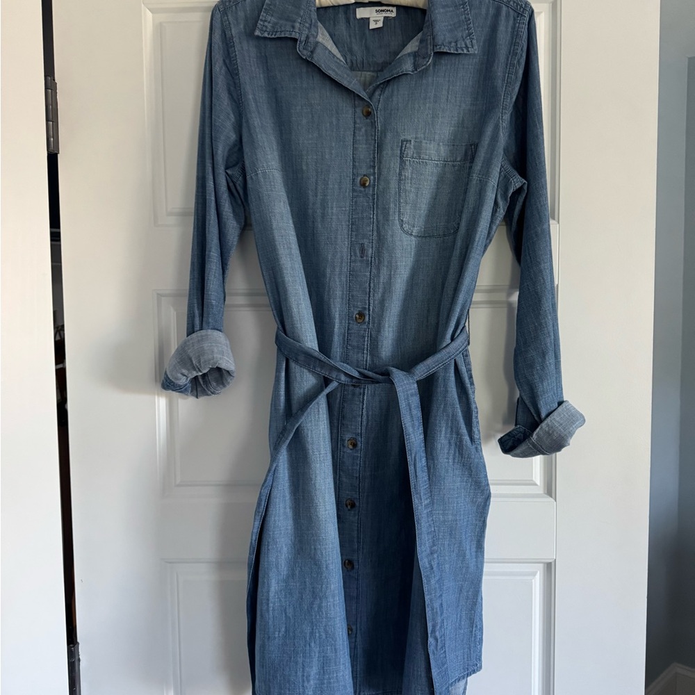 NEW (without tags) Sonoma Blue Long Sleeve Denim Dress, size small